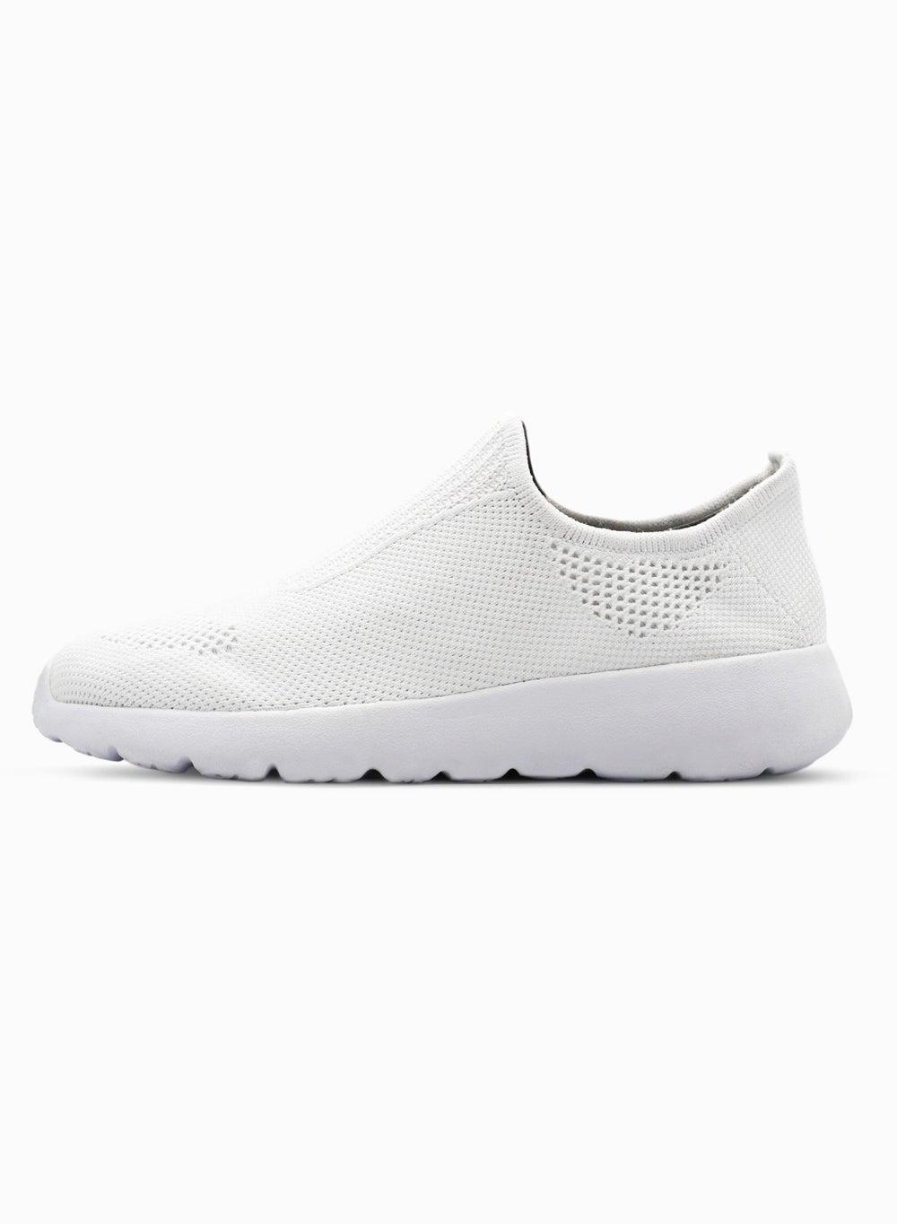 Elevate Effortlessly: Fly Knit Slip-On White Sneakers - Image 1