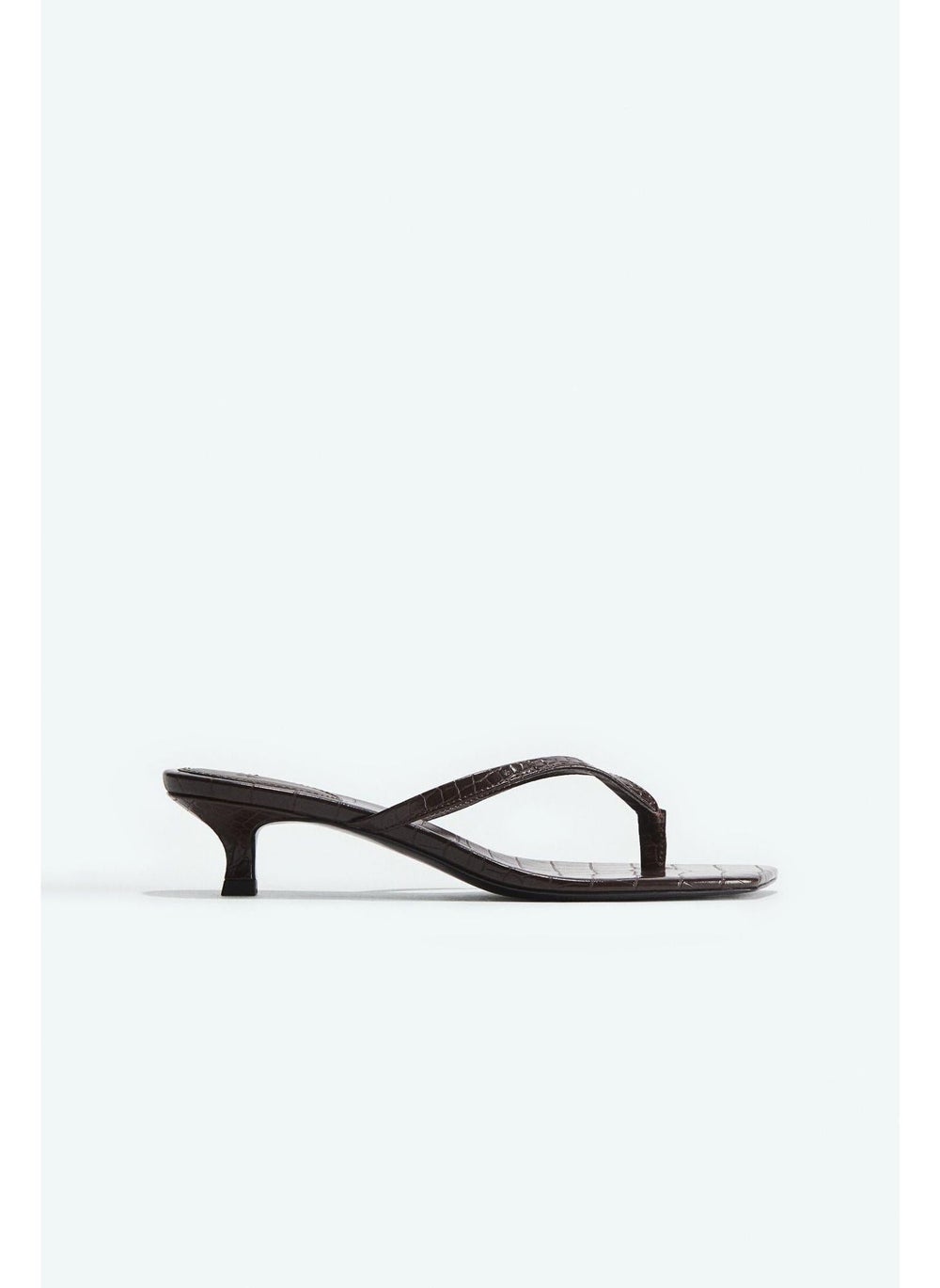 Elegant Kitten-Heeled Sandals in Sleek Dark Brown - Image 1