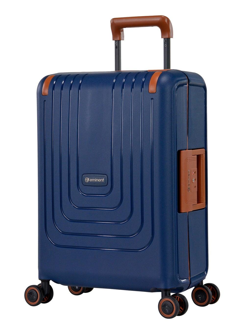 Eminent 20 Vertica Luxe Cabin Trolley B0006: Dark Blue with Brown Trim - Image 1