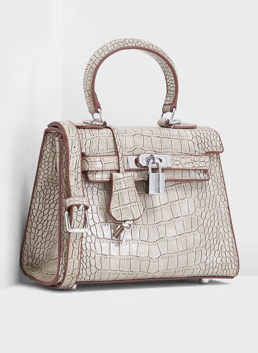 ELLA Mini Croc Charm Satchel - Elegance on the Go - Image 1