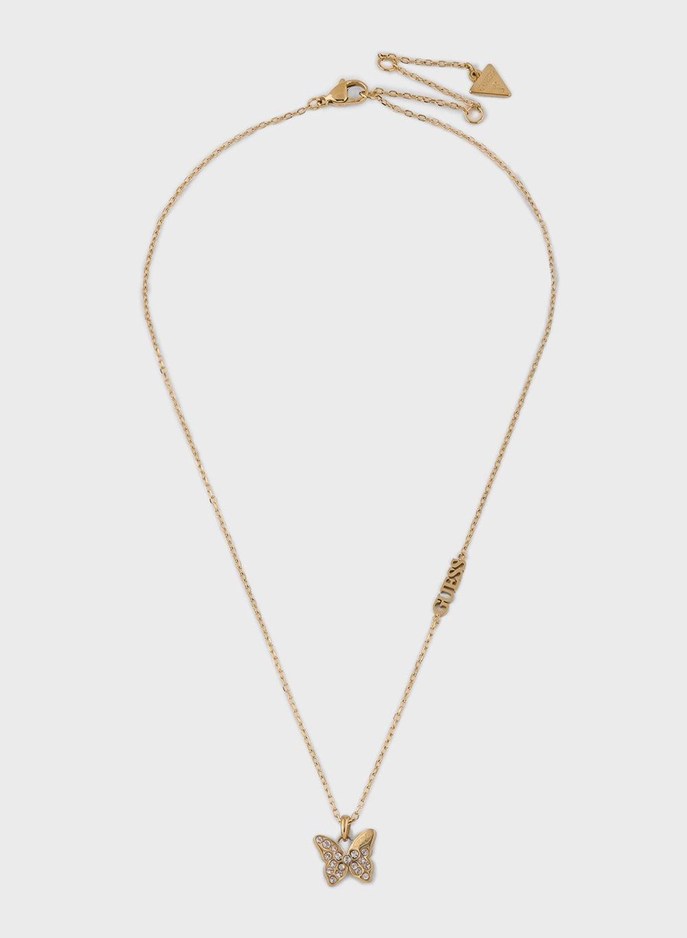 GUESS Pavé Butterfly Charm Necklace - Image 1