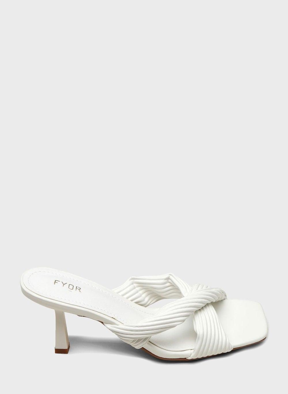 Elegant White Knot Strap Sandals - Style No: Cmj 01 - Image 1