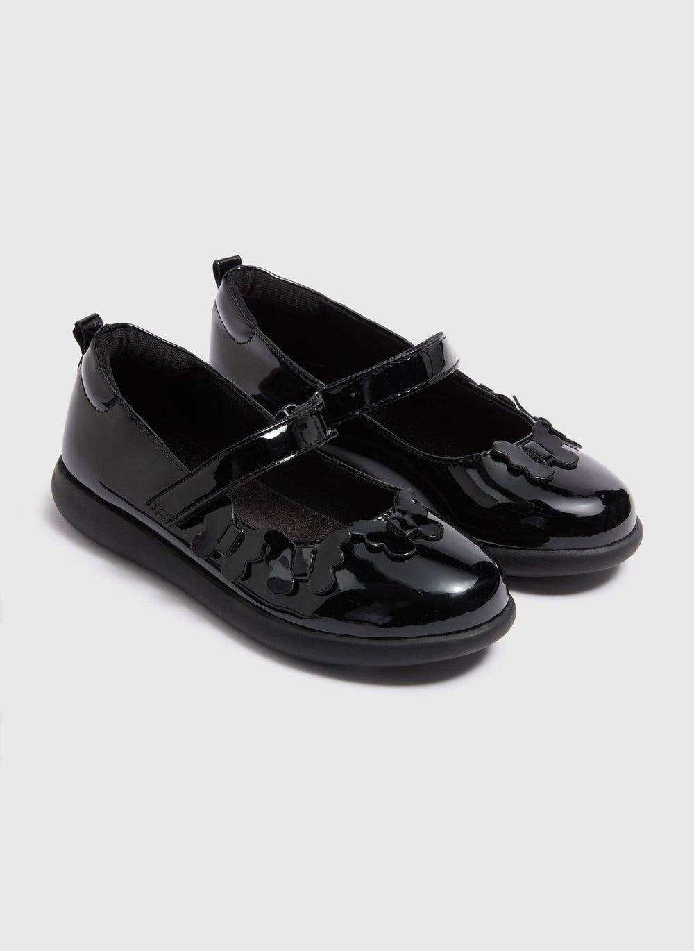 Elegant Black Patent Ballerinas for Girls - School-Ready - Image 1