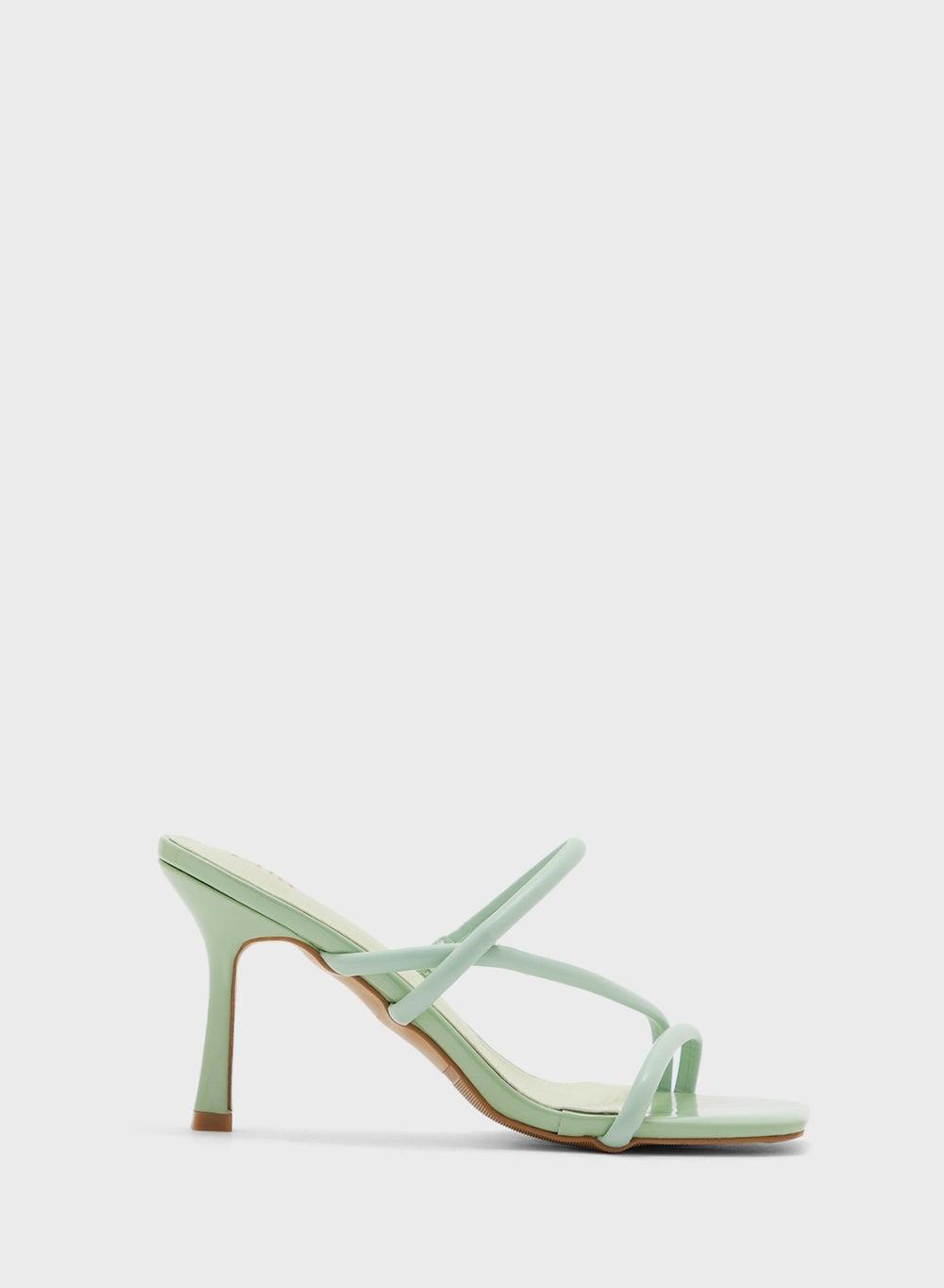 Elegant Mint Strappy Heels XY24918 – Square Toe Elegance - Image 1