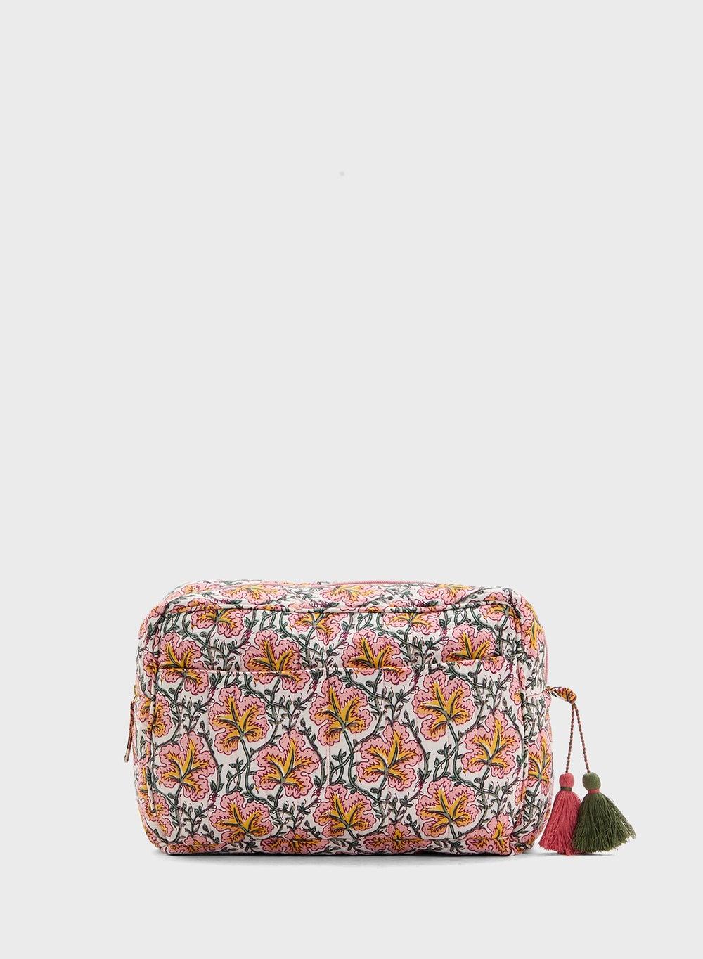 MANGO Floral Elegance Cotton Toiletry Bag - Image 1