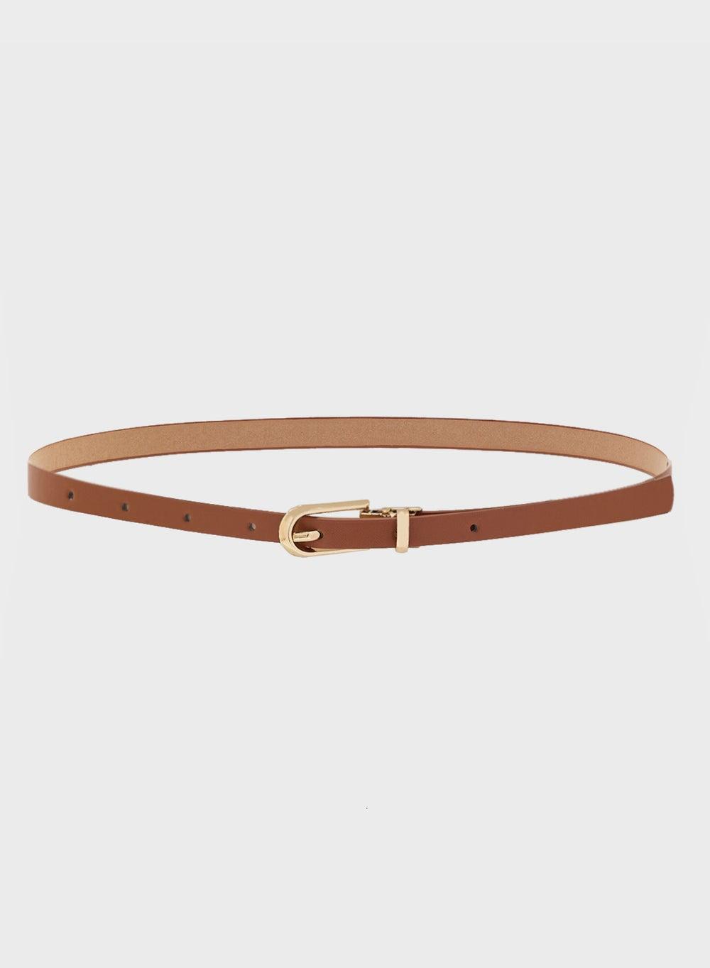Elegant Ginger Thin Classic Belt for Sophisticated Ladies - Image 1