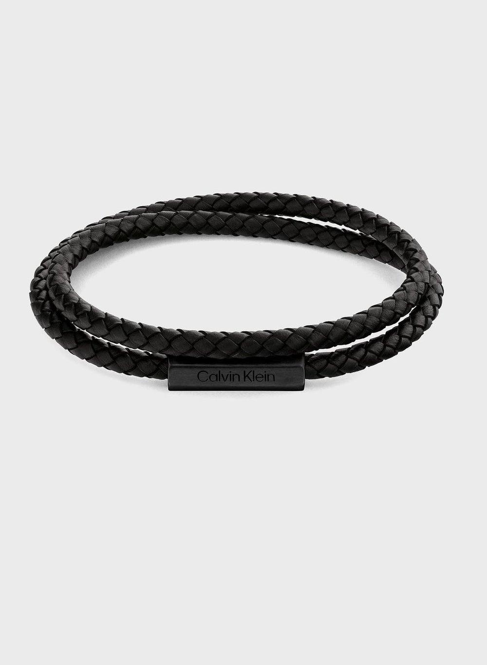 CALVIN KLEIN Latch Braided Men's Leather Bracelet - Image 1