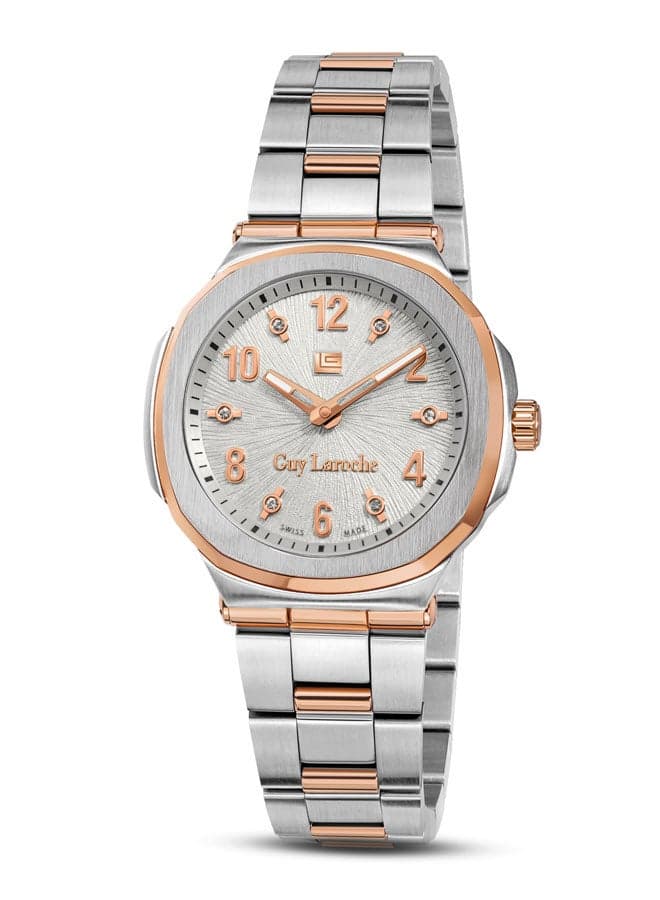 Guy Laroche Charlie 33mm Elegance in Silver and Rose Gold - Image 1