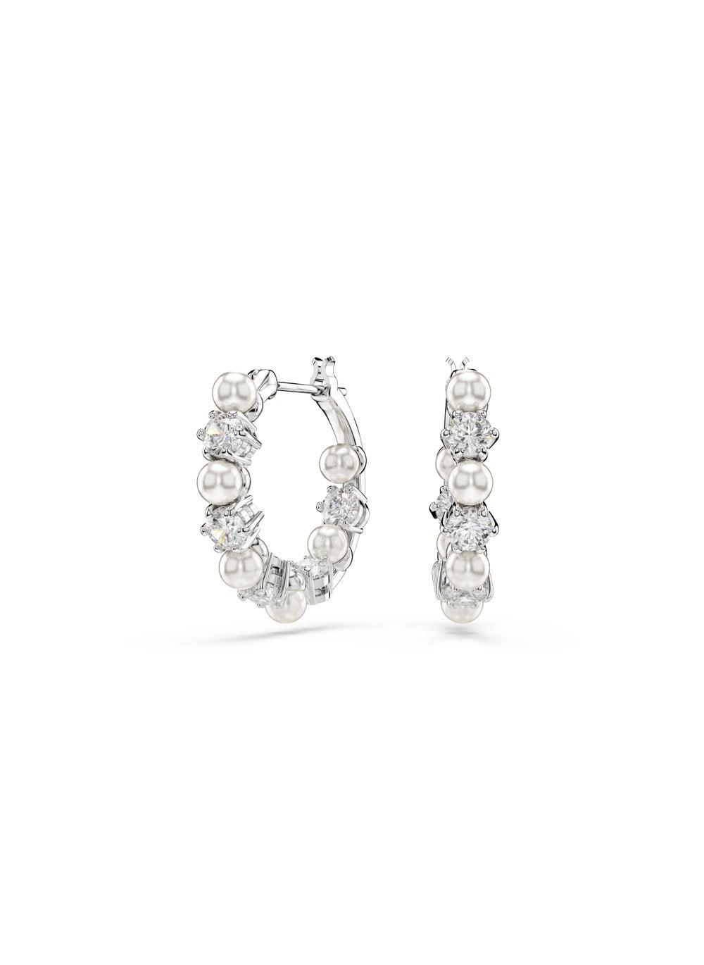 Swarovski Matrix:Pe Pearl Elegance Hoop Earrings for Women - Image 1