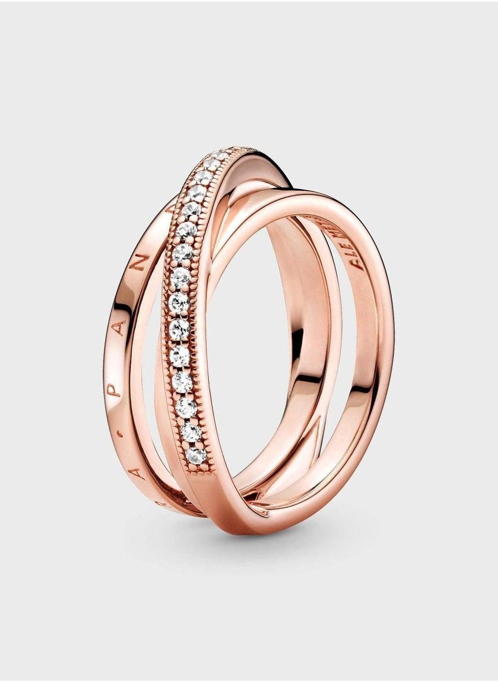 PANDORA Crossover Pavé Triple Band Ring - Elegance Unleashed - Image 1