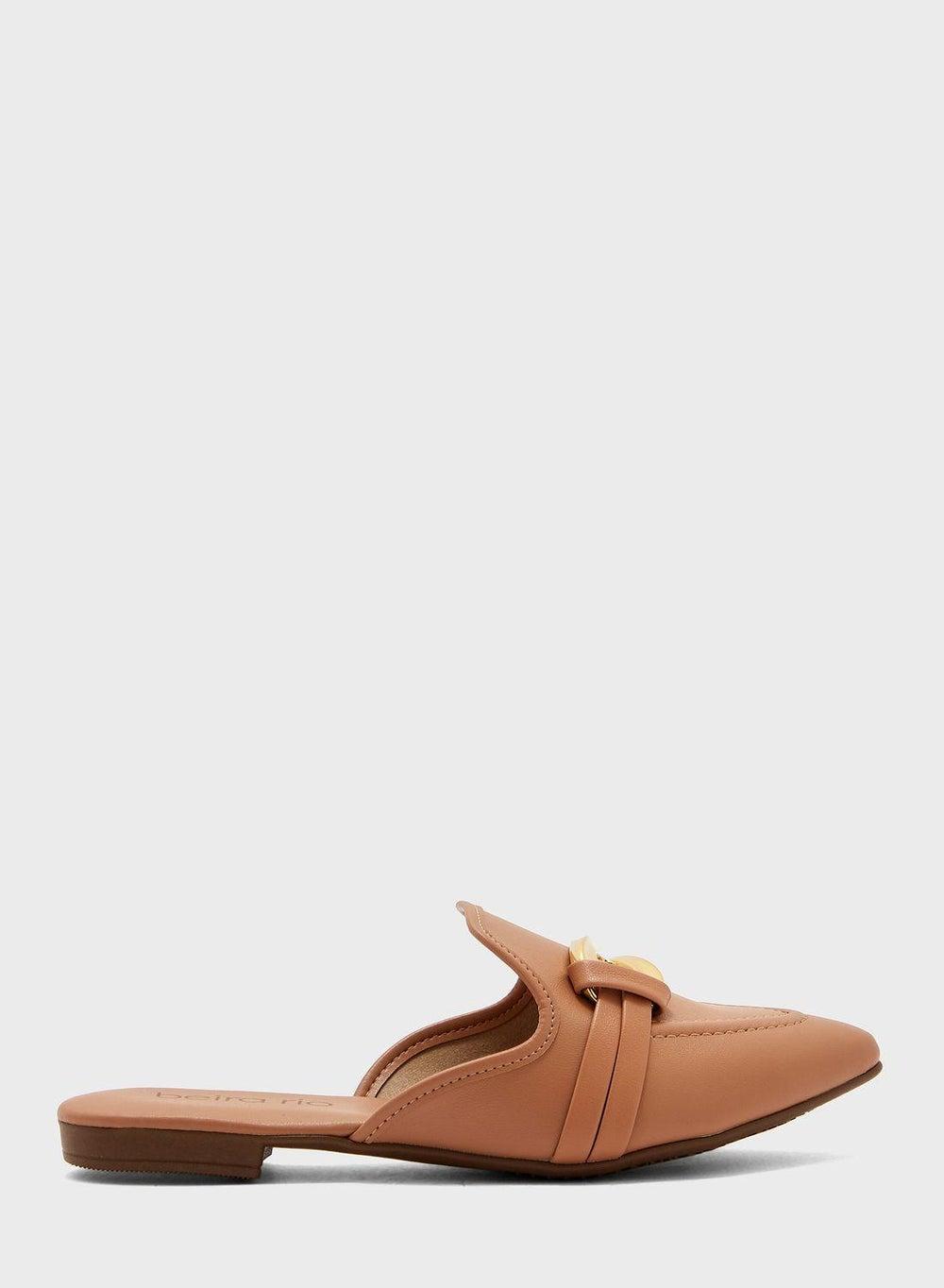 Chic Everyday Nude Flat Mules for Women – Brazil Crafted - Image 1