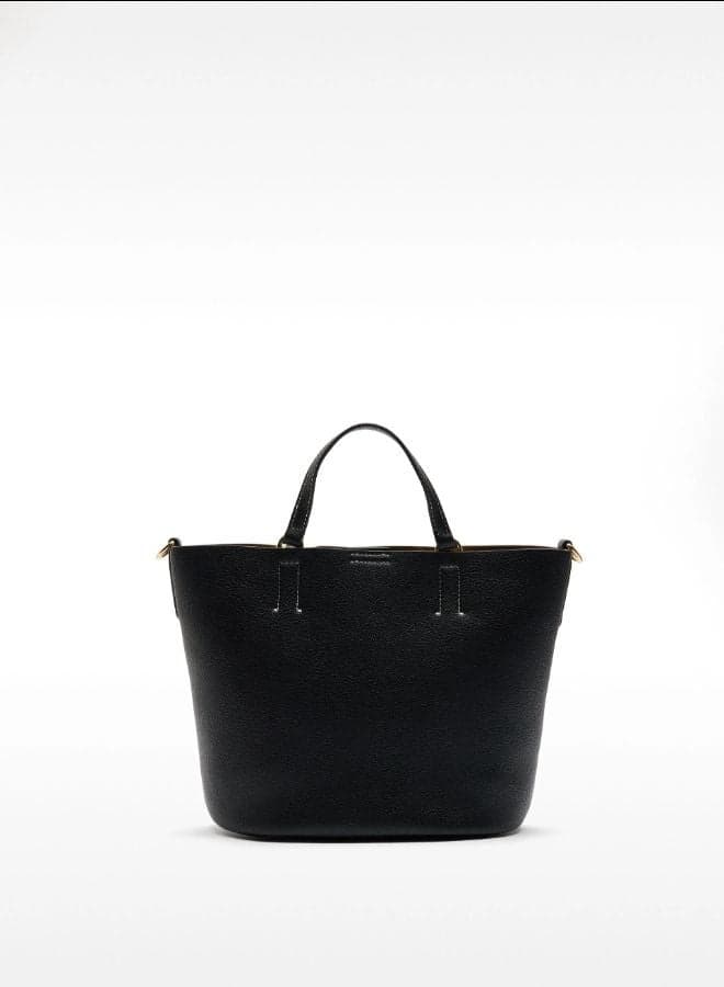 PARFOIS Elegant Black Tote Bag with Charm Accent - Image 1