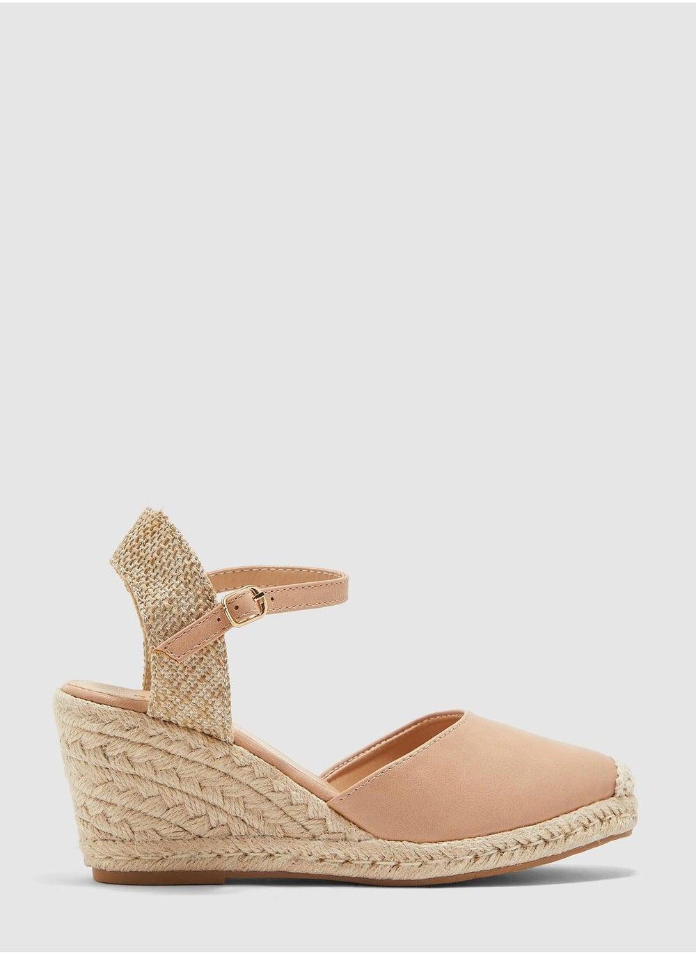 Blush Tdl2 1 Synthetic Closed Toe Espadrille Wedges - Image 1