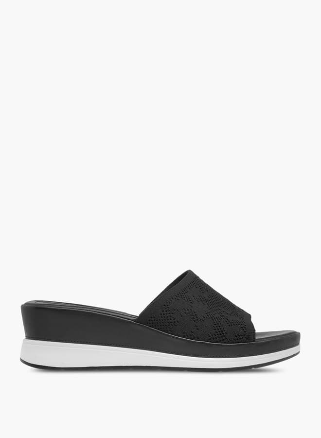 Elegant R25Ss02052Black Mesh Wedge Sandals for Women - Image 1