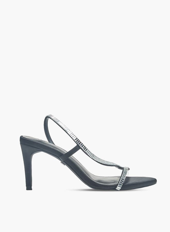 Elegant J10334 003Black Embellished Stiletto Sandals - Image 1