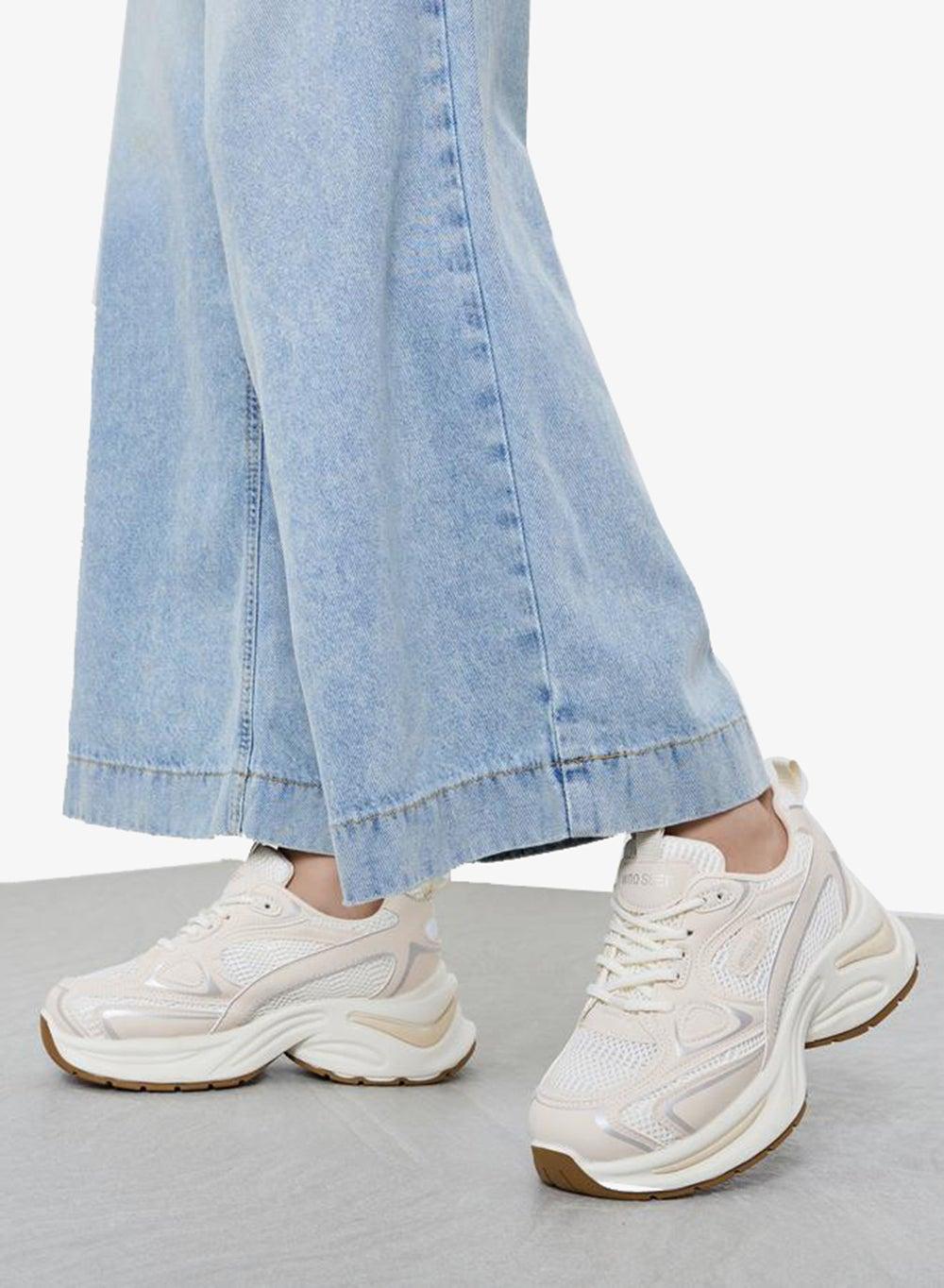 Styli Beige Lace-Up Chunky Sneakers: Elegance Meets Comfort - Image 1