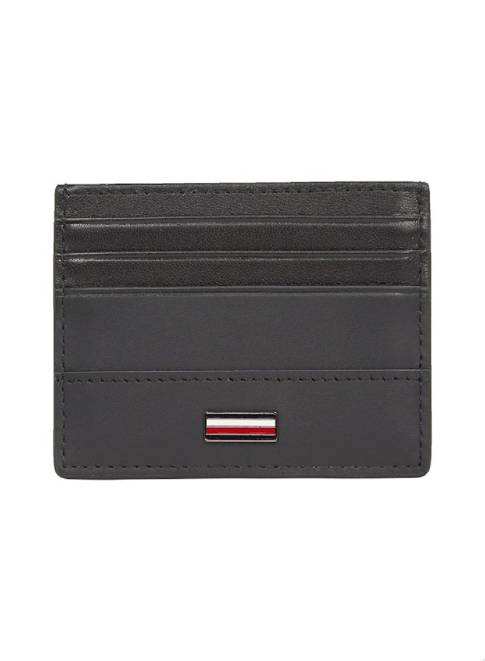 TOMMY HILFIGER Corporate Black Leather Card Holder - Image 1