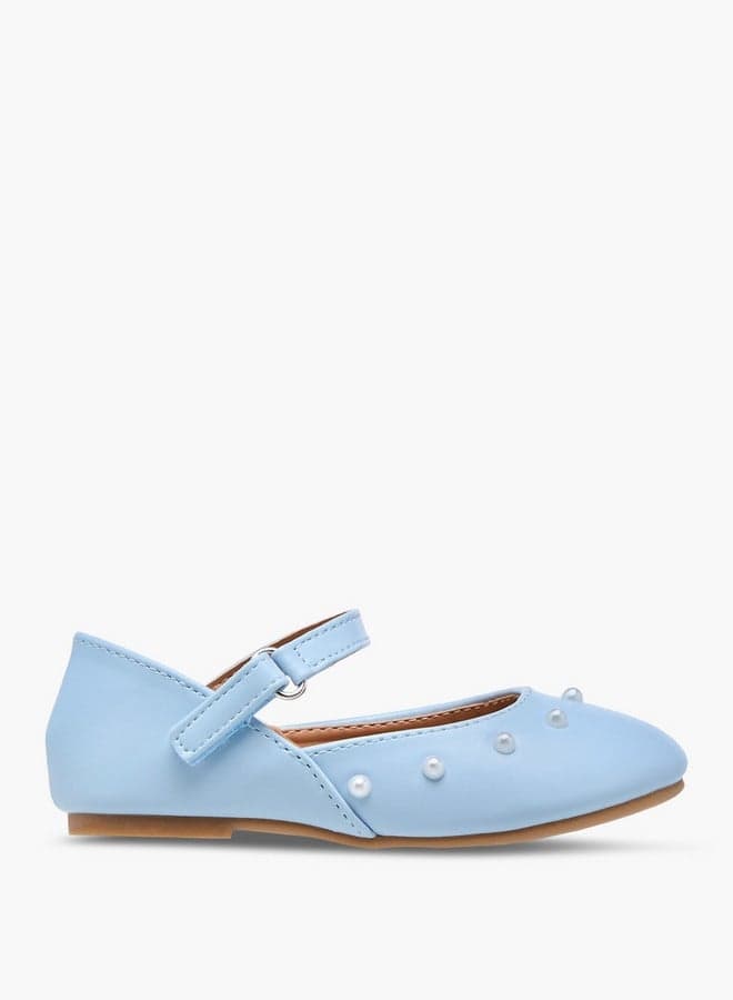 Bs138 240209Blue Elegant Girls Embellished Ballerina Shoes - Image 1