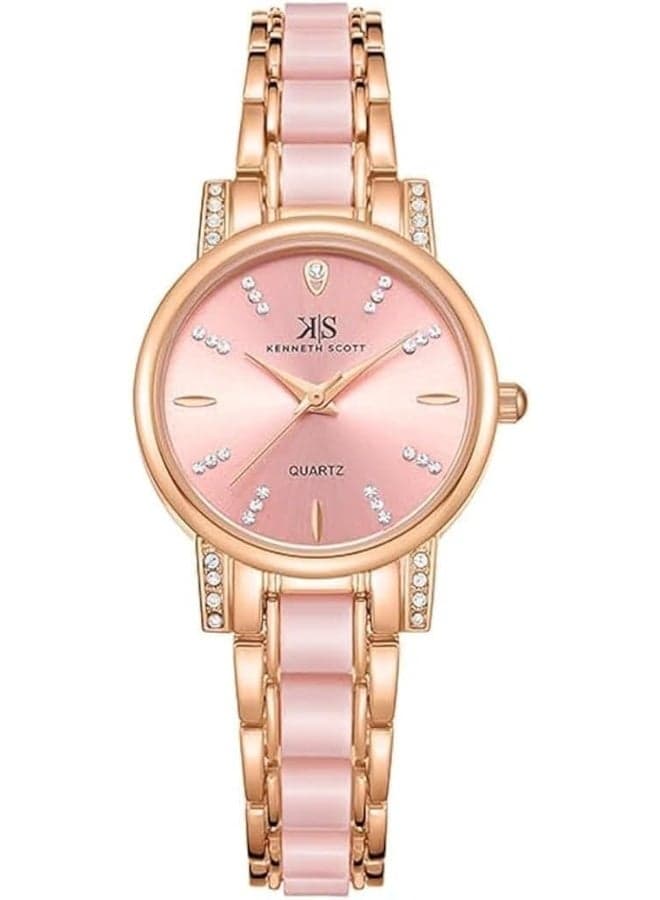 KENNETH SCOTT K23547-KCPP Elegant Rose Gold Analog Watch - 30mm - Image 1