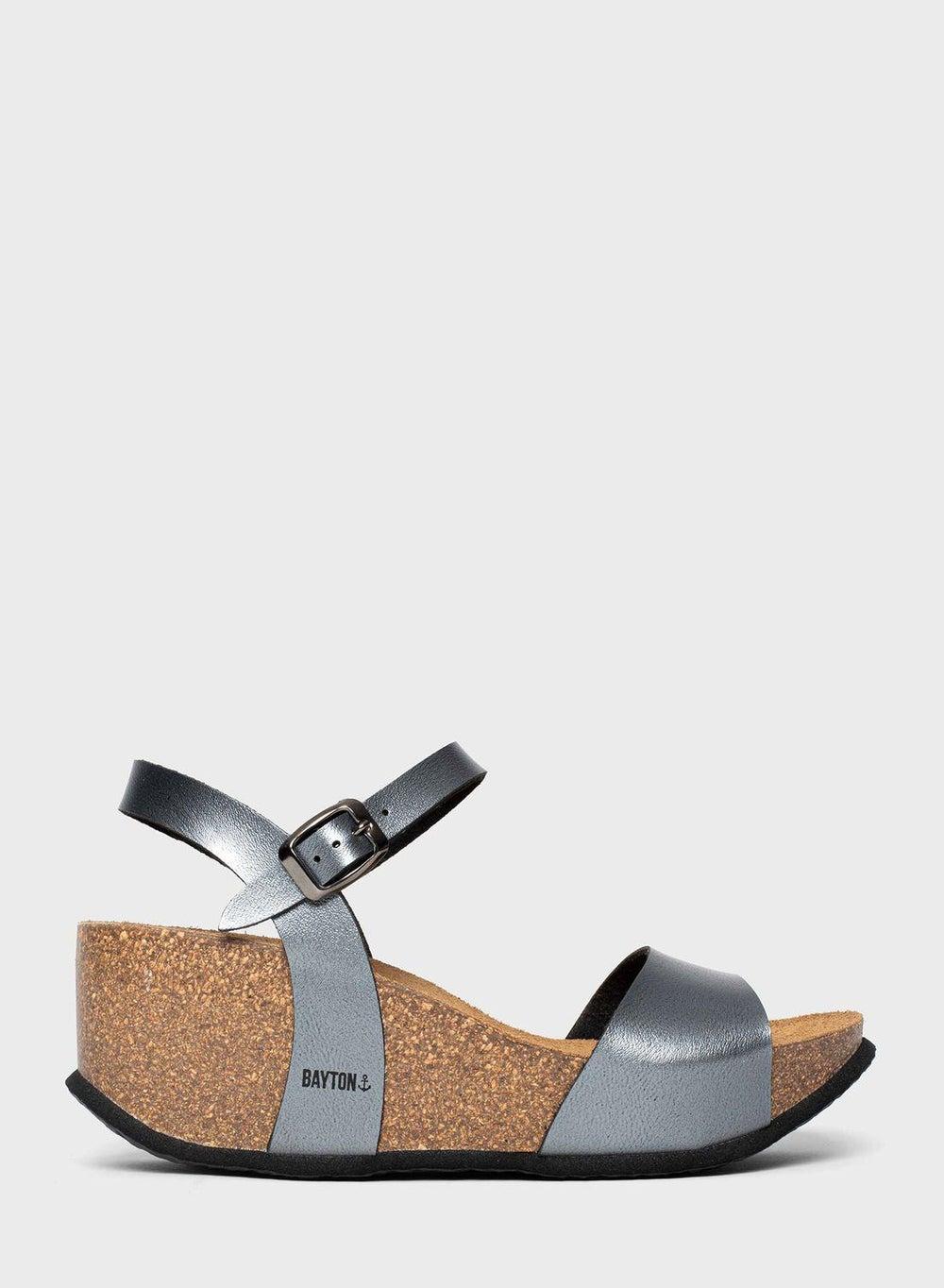 Maya Elegant Silver Wedge Sandals - Crafted in Spain - Image 1