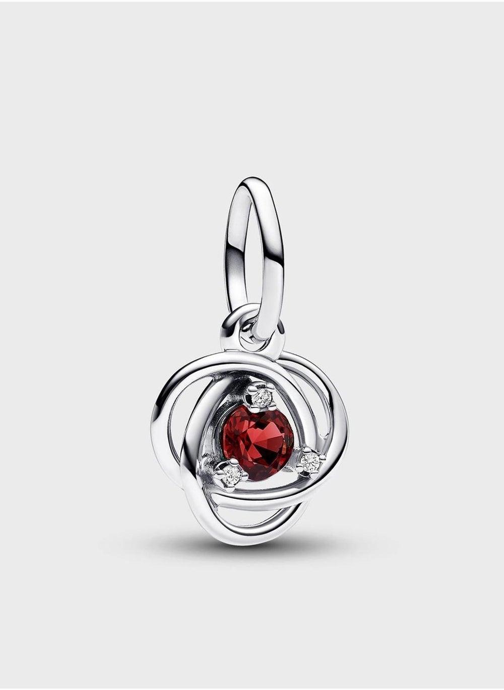 PANDORA True Red Eternity Circle Sterling Silver Charm - Image 1