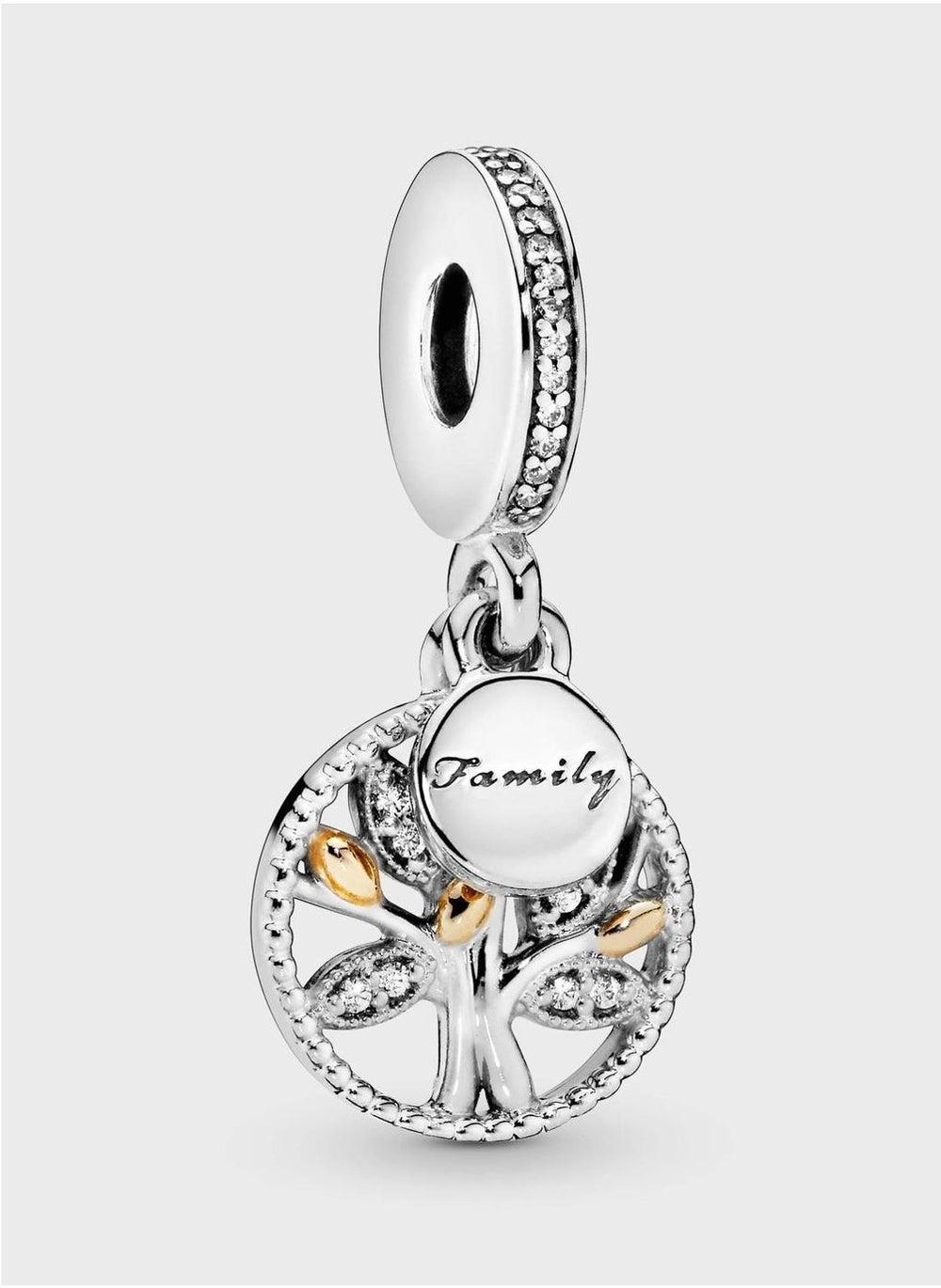 PANDORA Sparkling Family Tree Charm with 14k Gold Detail - Image 1