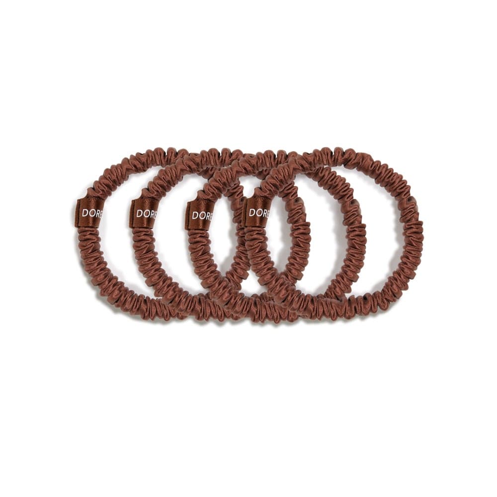 Luxurious Mulberry Silk Scrunchie Set - S1S1 Brown - Image 1