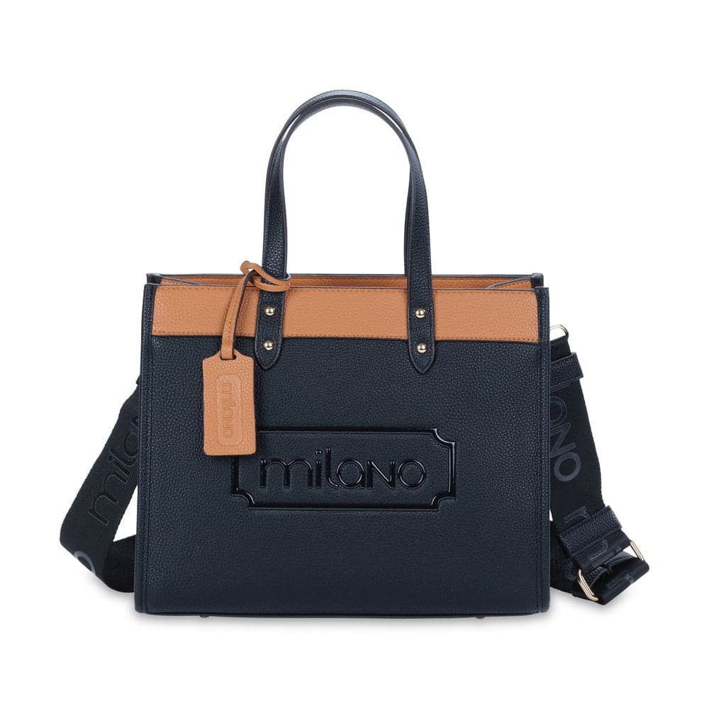 Milano Philomena - Elegant Tote Bag in Black and Cognac - Image 1