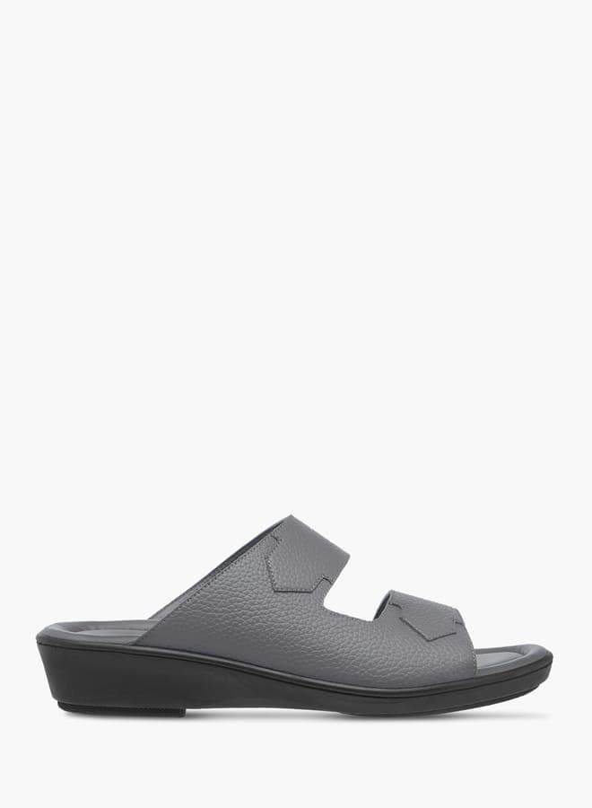 Sx 609Grey Arabian Elegance: Luxe Textured Men's Sandals - Image 1
