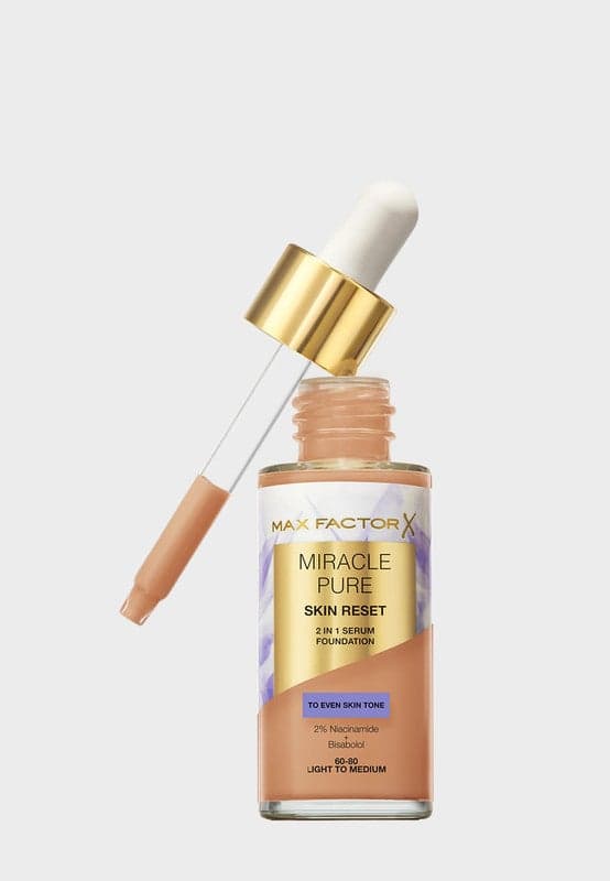 Max Factor Miracle Pure Skin Reset Foundation - 60-80, 30ml - Image 1
