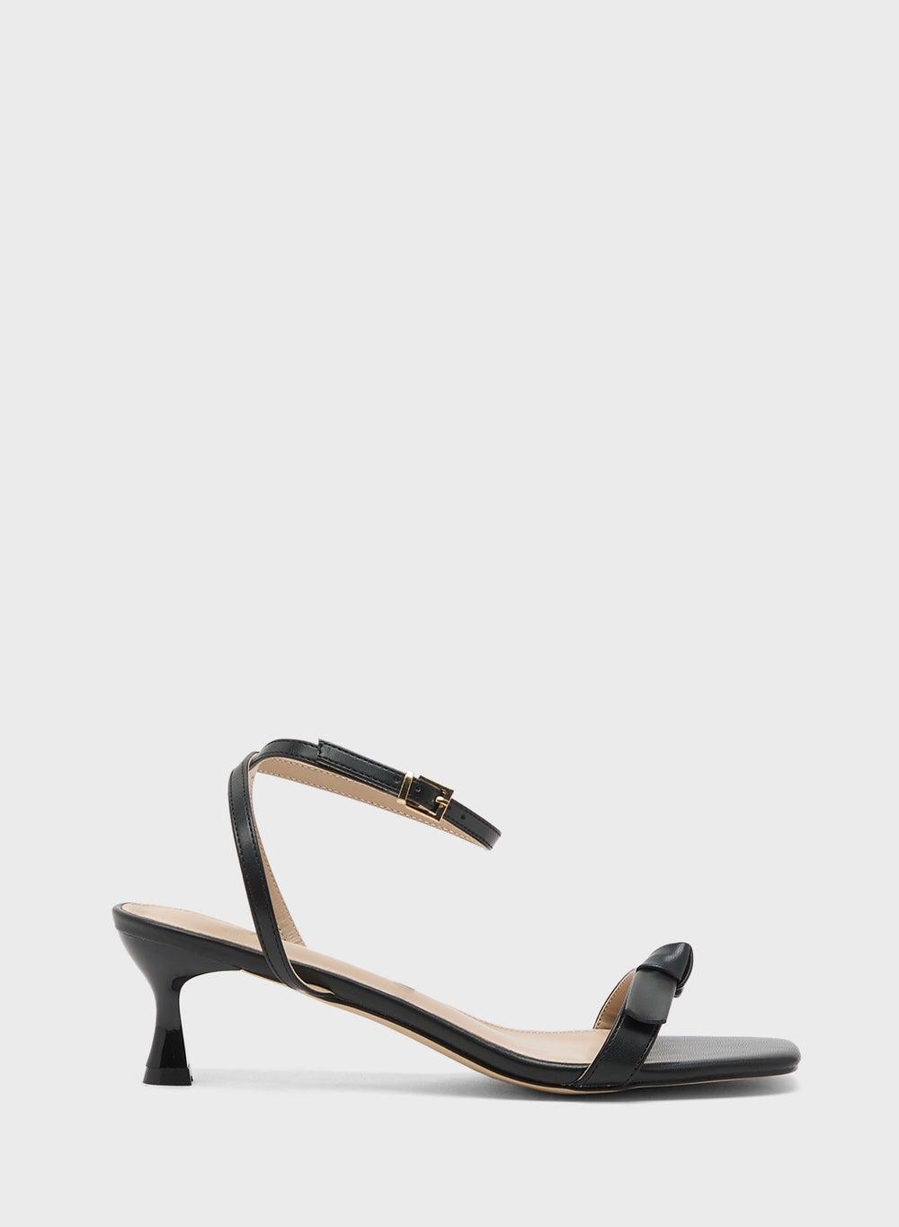 Elegant Mid Heel Sandle B435 with Charming Bow Detail - Image 1