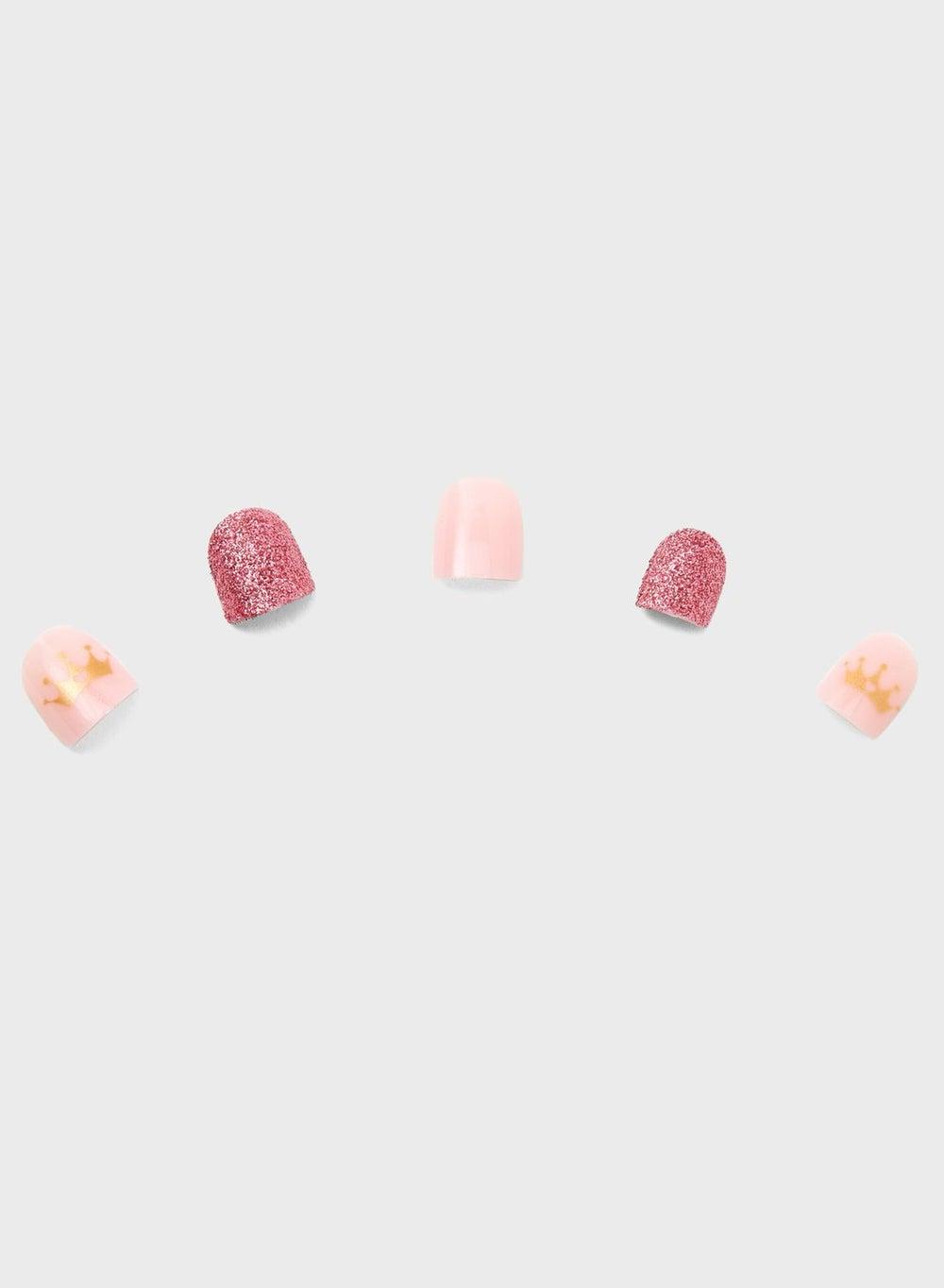 Pink Crown Luxury Faux Nail Set - Image 1