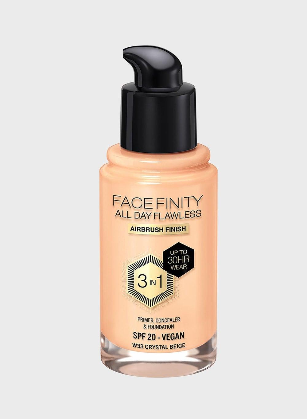 Max Factor Facefinity Flawless Foundation W33 Crystal Beige, 30ml - Image 1
