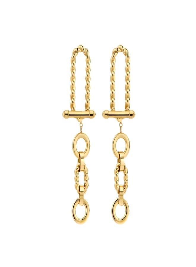 CERRUTI 1881 Chiara Gold-Plated Drop Earrings for Women - Image 1