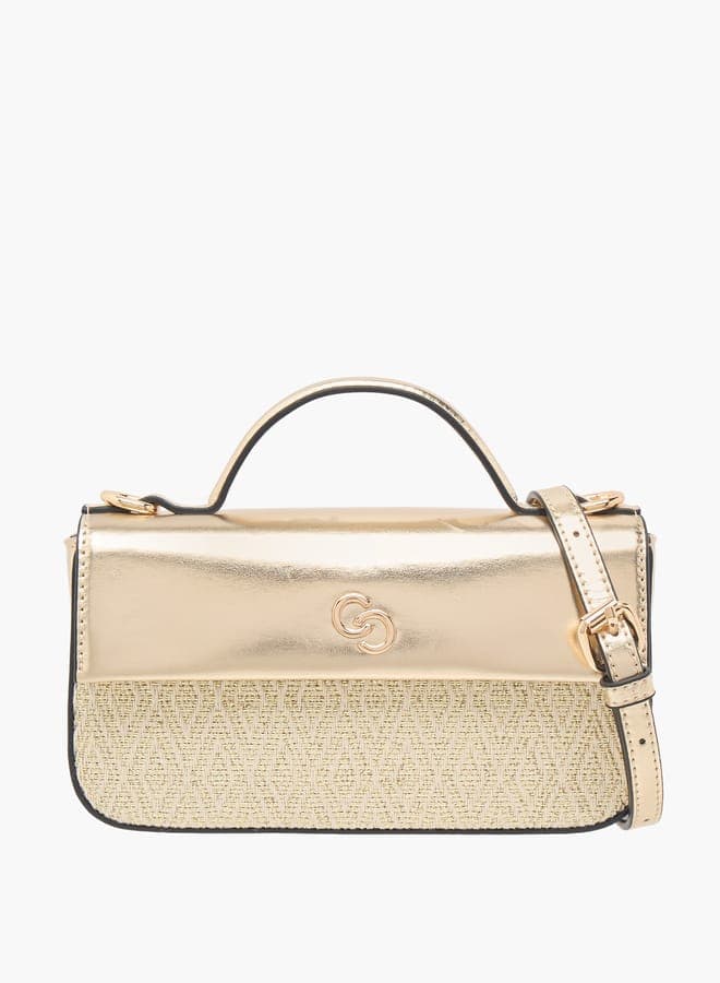 Celeste Elegance: Textured Satchel With Detachable Strap - Image 1