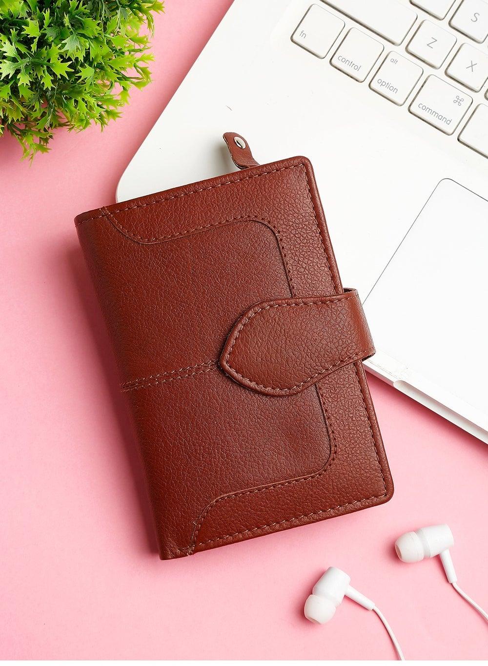 TEAKWOOD Red Genuine Leather Elegance Wallet for Women - Image 1