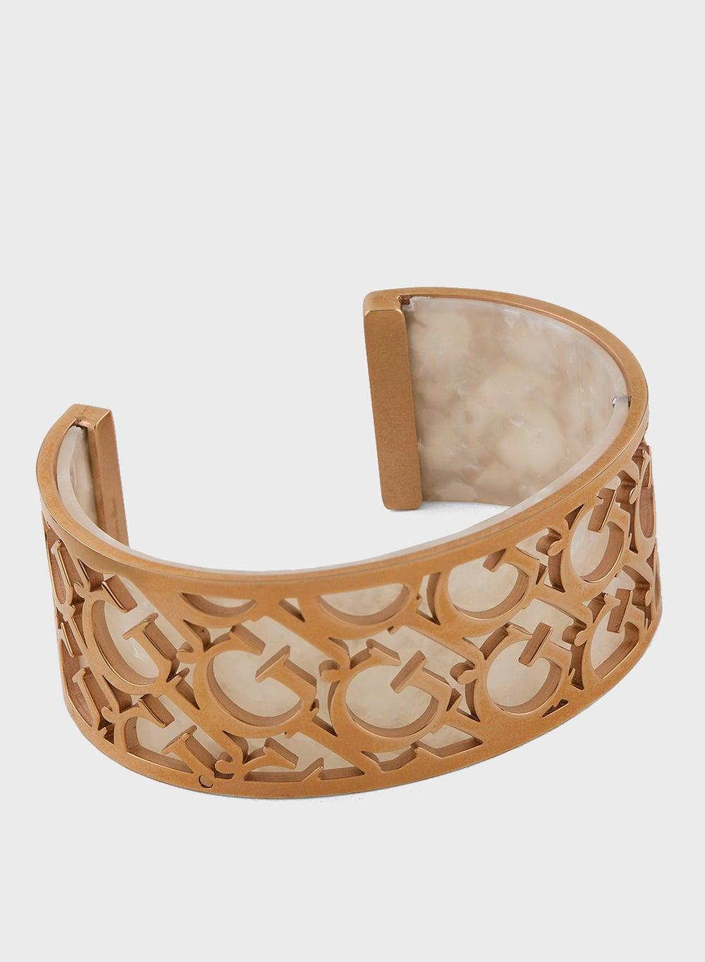 GUESS Elegant Rosegold Logo Cuff Bracelet for Women - Image 1