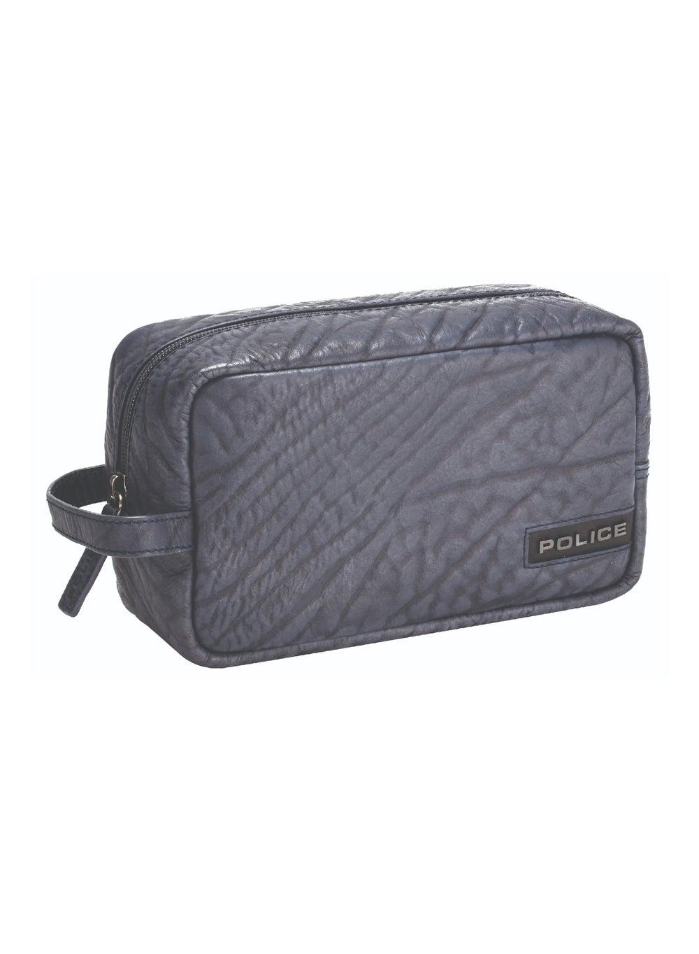 POLICE Chack Men's Blue Toiletry Pouch - Travel in Style - Image 1