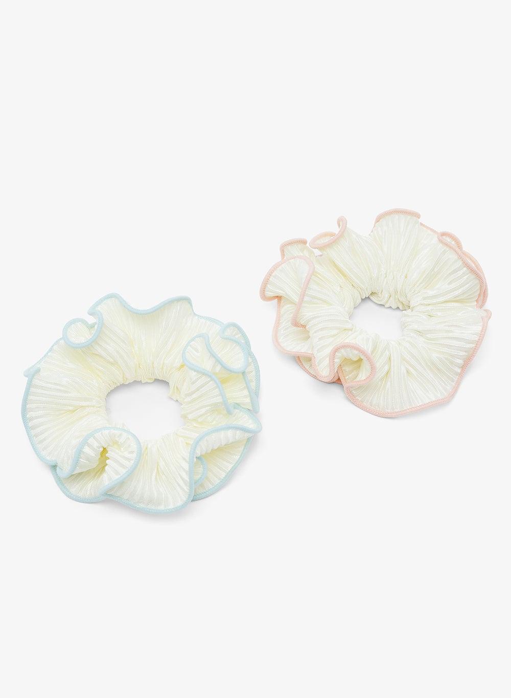 Elegant Pleated Ruffle Fq4528 Scrunchie Twin-Pack - Image 1