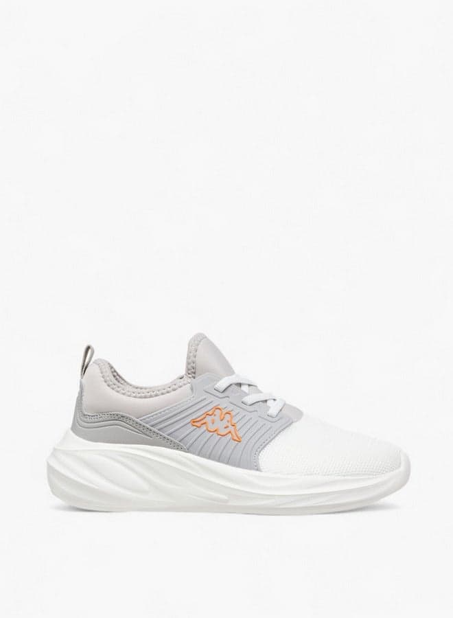 H210236Bp Elegant White Textured Lace-Up Sports Shoes for Boys - Image 1
