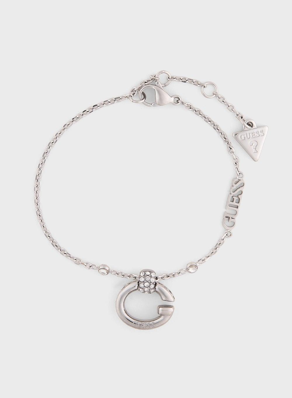 GUESS Crystal-Embellished Logo Bracelet for Women - Image 1