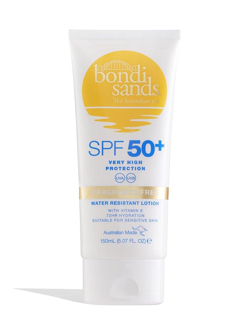 Bondi Sands SPF50+ Water-Resistant Lotion 150ml - Fragrance-Free - Image 1