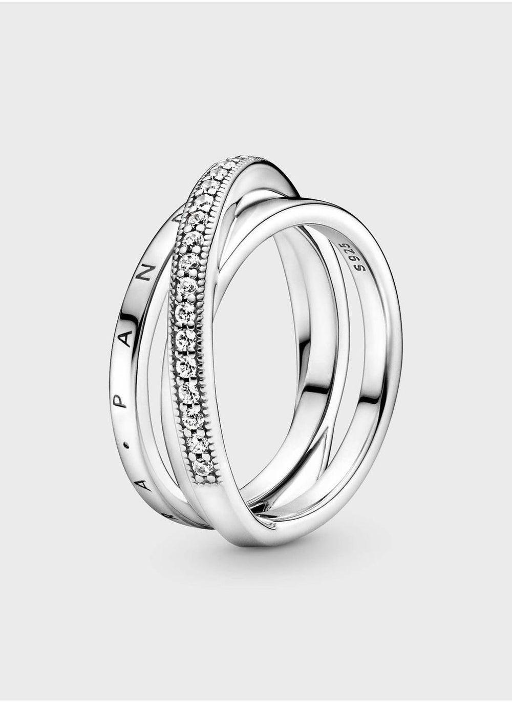PANDORA Crossover Pavé Triple Band Women's Ring - Image 1