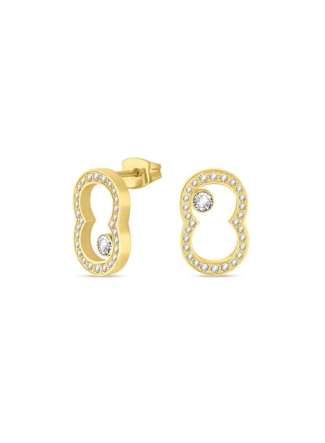 CERRUTI 1881 Bianca Gold-Plated Mirrored 'C' Earrings - Image 1