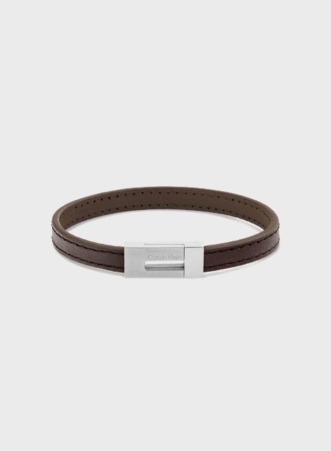 CALVIN KLEIN Exposed Leather Bracelet for Men - Image 1