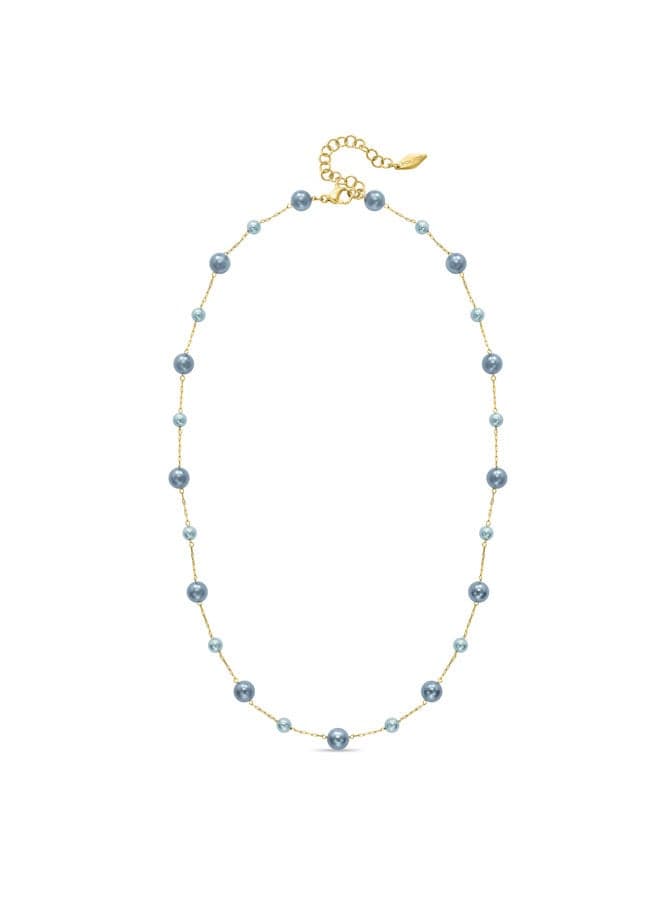 POLICE Opaline Gold-Plated Grey Pearl Necklace - Image 1