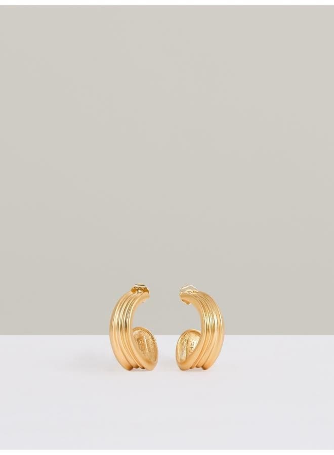 REISS Flavia: Elegant Gold-Tone Wave Hoop Earrings - Image 1