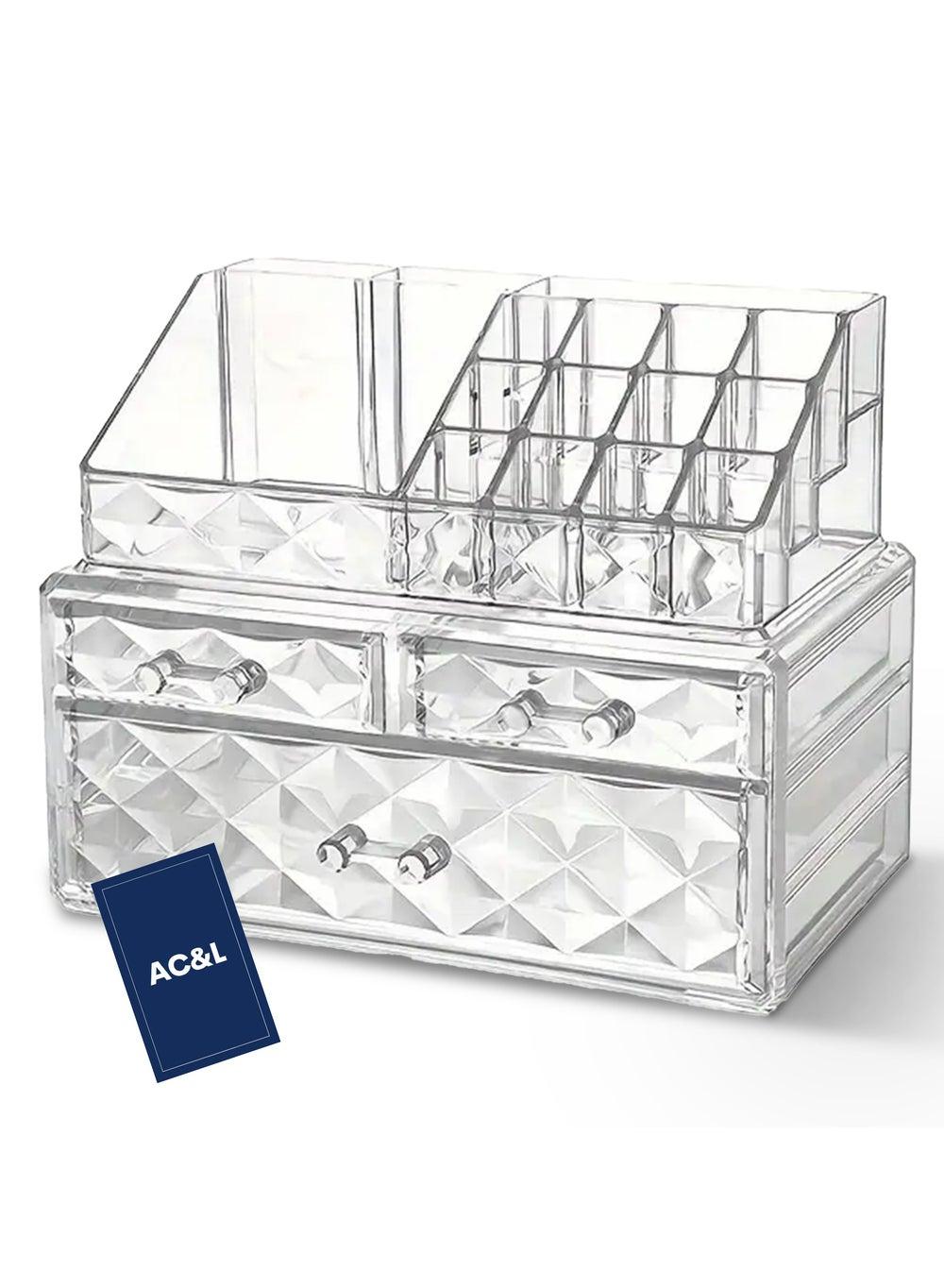 AC&L Chic Clear Acrylic Makeup Organizer with 4 Drawers - Image 1