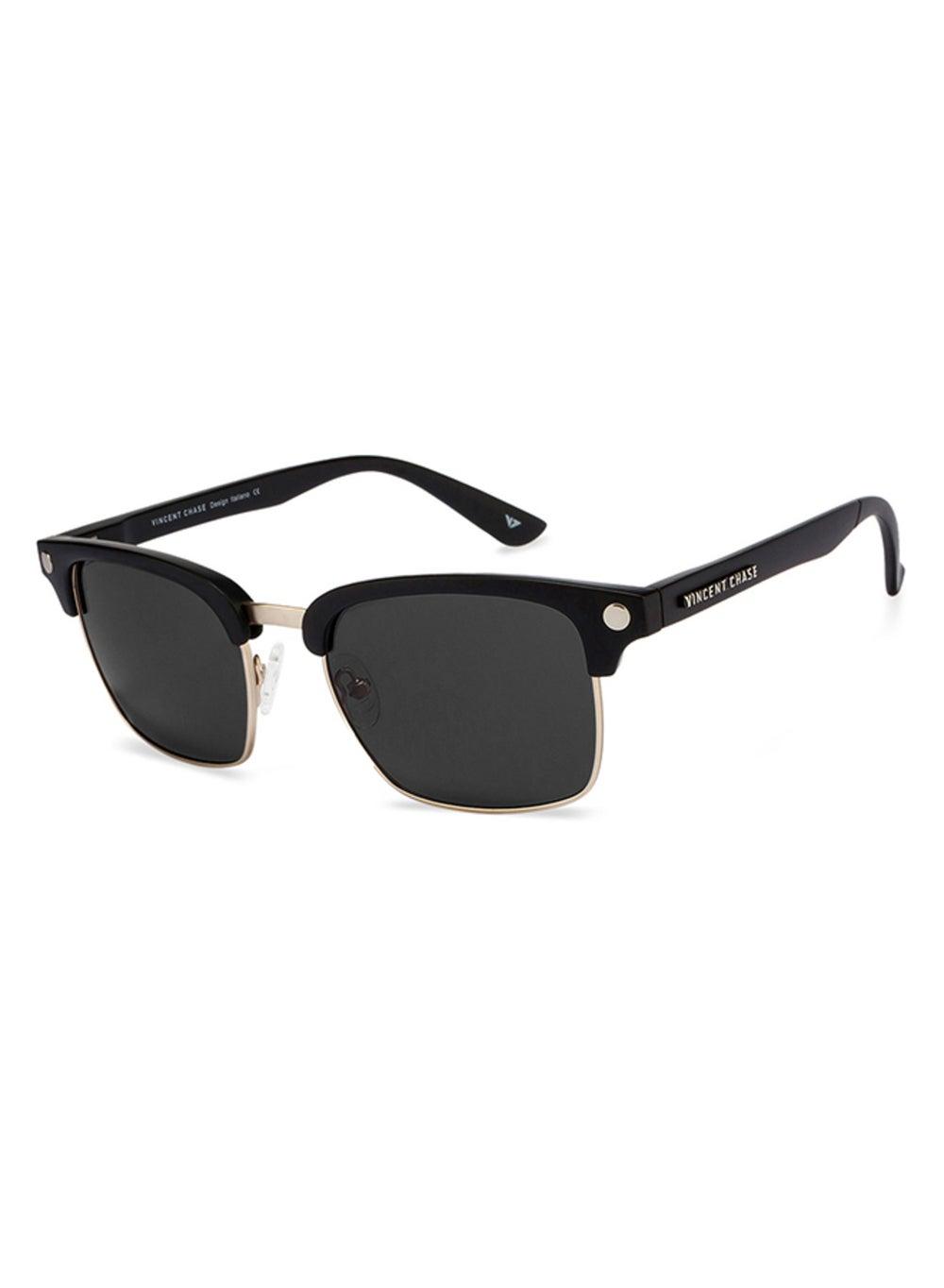 VINCENT CHASE VC S10681/P Matte Black & Golden Grey Polarized Sunglasses - Image 1