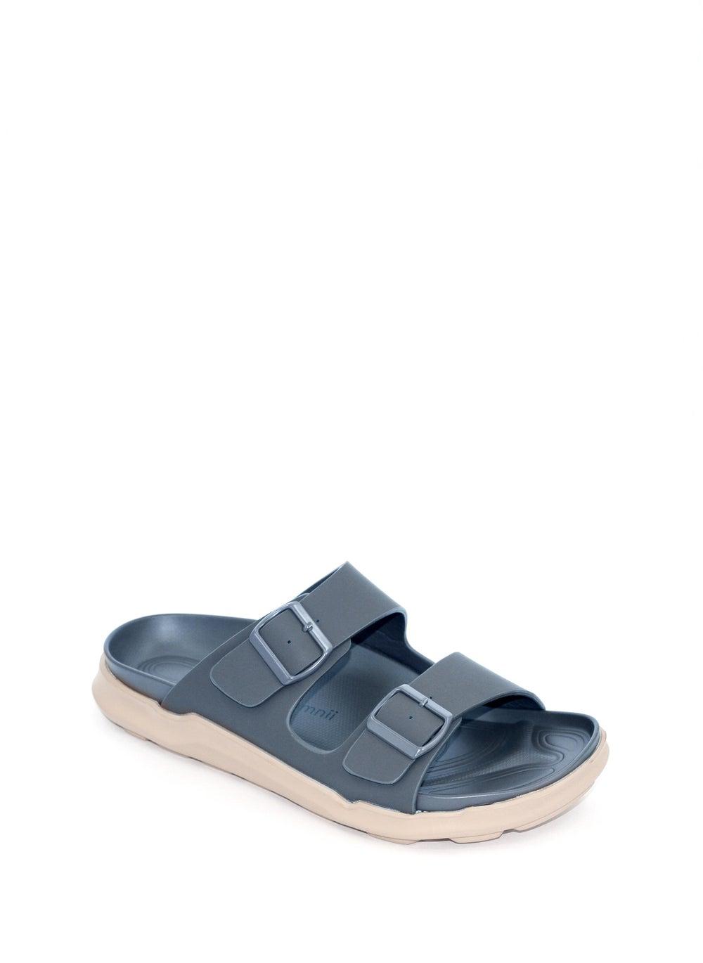Kalder1 Navy Traditional Arabic Leather Sandals for Men - Image 1